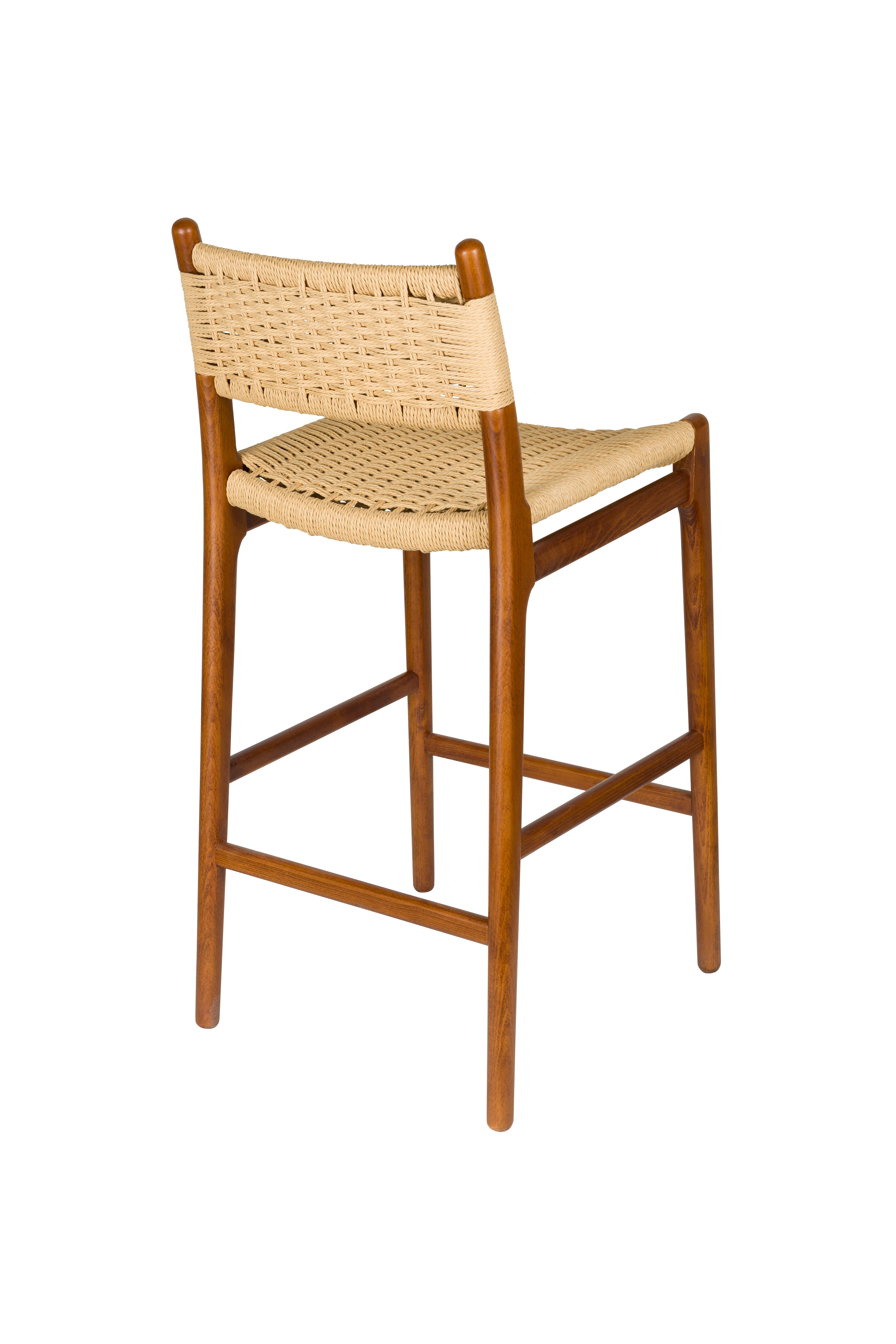 Dutchbone Cecile Walnut Brown Wood Counter Stool